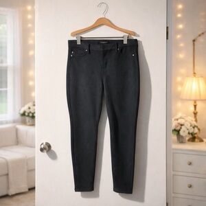 ✨ Liverpool Los Angeles Faux Suede Pants Black Stretch Slim Leg Size 6 (28)